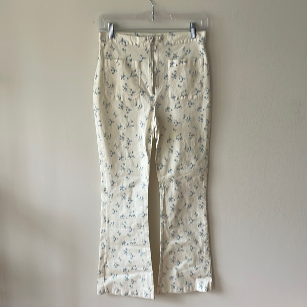 Urban Outfitters floral high-waisted wide-legged pants